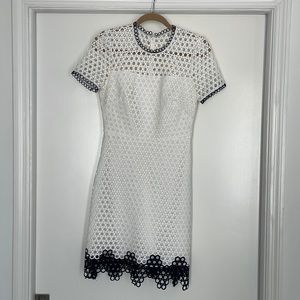 Shoshanna Dress - White and Blue - Size 4